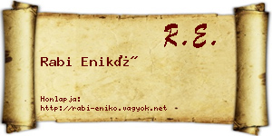 Rabi Enikő névjegykártya